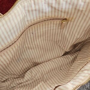 Elegant Beige Striped Tote Bag